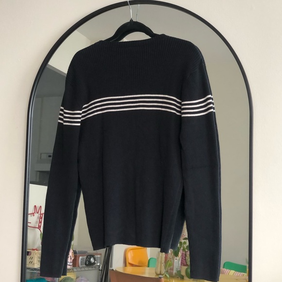 Vintage Polo Ralph Lauren Black Stripes Ribbed Sweater - Picture 3 of 7